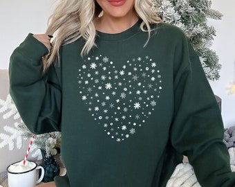 Christmas sweatshirt, winter sweatshirt, Christmas shirt, snowflake sweatshirt Christmas sweatshirt for women, sweatshirt gift for women