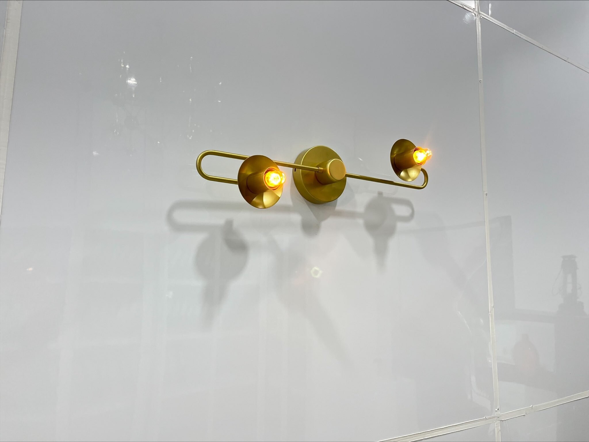 2 Arm Brushed Brass Bathroom Mirror Wall Sconce ,wall Vanity Lamp ,wall Light Fixture Diabalo ...