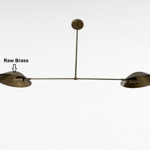 Mid Century Modern mässingshängelampa med 2 ljuskällor, Stilnovo-stil ljuskrona, hängande lampa, minimalistisk linjär lampa