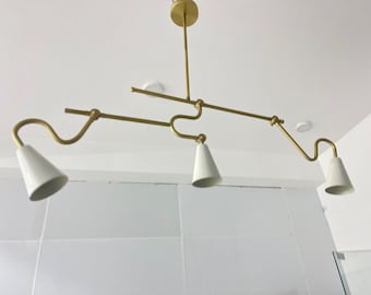 3 Lights Semi Flush mount Ceiling Fixture Stilnova Design Light Mid Century Modern Sputnik chandelier light Fixture