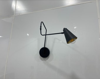 Mid Century 1 Arm Shade Sconce ,Modern Wall Shade Lamp , Mid Century Wall Light Fixture , Bathroom, Vanity , Bed Room Lights
