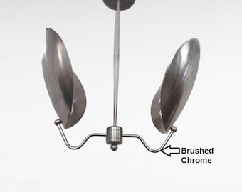Brushed Brass Pendant Light Mid Century Modern 2-Light Ceiling Pendant