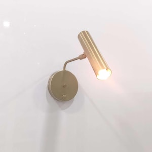 Long Raw brass Wall Light Fixture Long Metal Sconce Led Light