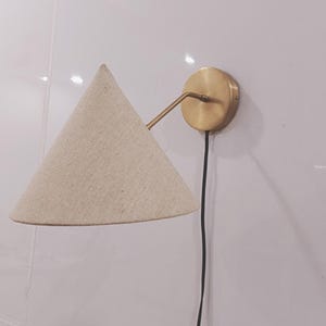 Plug in wire 1 Fabric Shade Wall Lamp ,Modern Wall Sconce Shade , Mid Century Wall Light Fixture