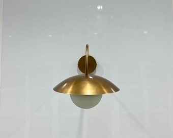 Contemporary Design 1 Holder Single Shade Raw Brass Wall Sconce Lamp ,Wall Vanity Lamp ,Mid Century Wall Light Fixture Wall fixture Lamp