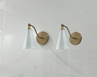 Pair Of Wall Sconce Lamp , Bathroom Lamp Wall Light Fixture Mid Century Shade Wall Lights