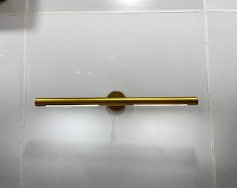 Mid Century 1 Long Metal Wall Sconce ,Modern Raw Brass Wall Shade Lamp , Mid Century Wall Light Fixture , Bathroom, Vanity , Bed Room Lights