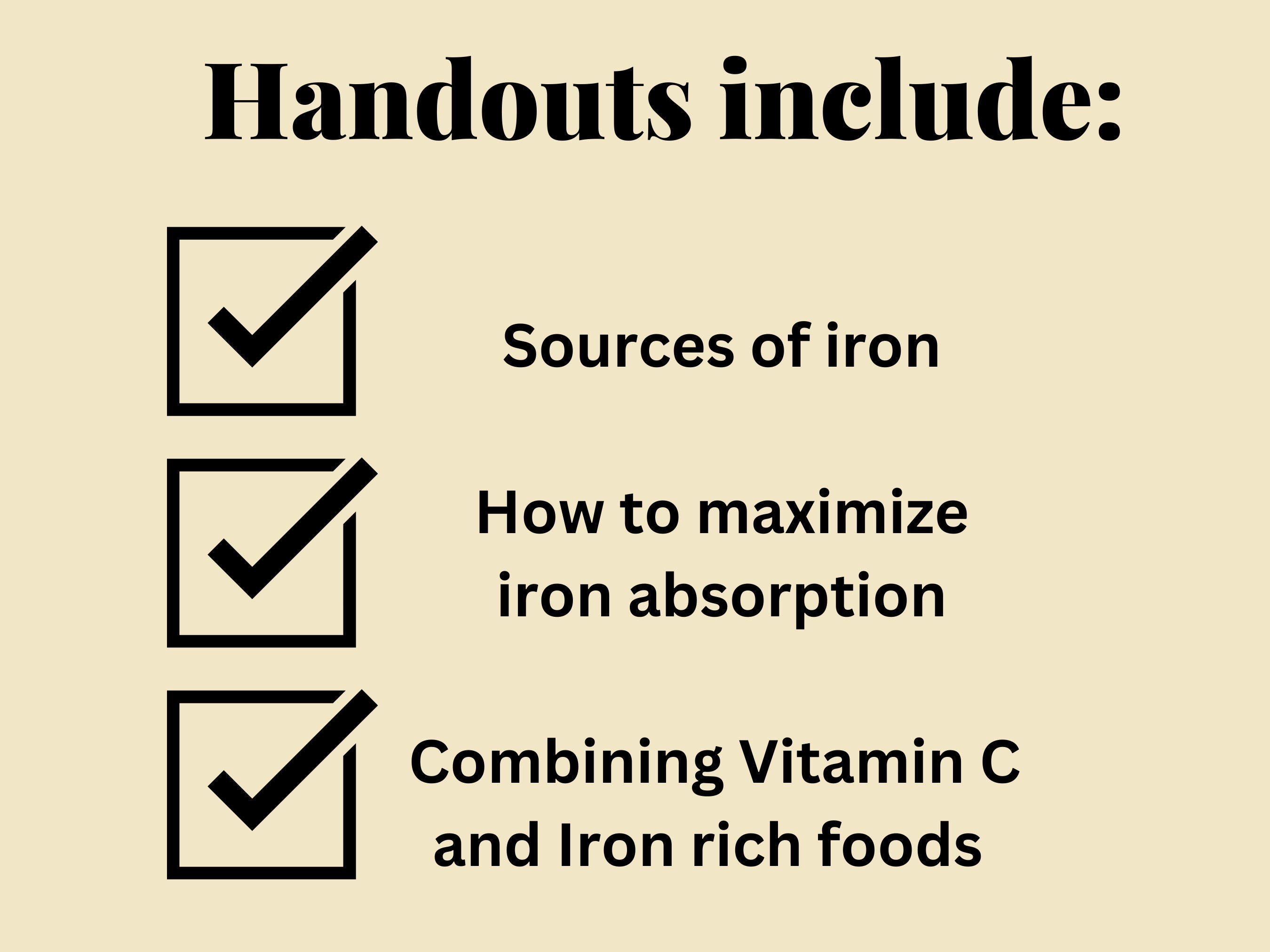 Nutrition Handouts on Iron, Educational Handout, Dietitian Handouts Etsy