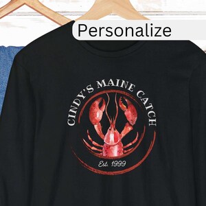 Personalize long sleeve lobster gift t-shirt, custom lobstah shirt, vintage lobster t-shirt Christmas gift for him her, fishing crawfish tee
