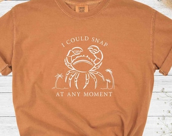 Eu poderia me impressionar com uma camiseta de caranguejo, uma camiseta engraçada de caranguejo, uma camiseta de marisco, uma camiseta sarcástica, uma camiseta engraçada de verão, uma camiseta com cores confortáveis, uma camiseta engraçada de praia