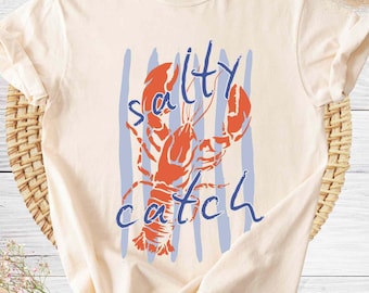 French coastal fisherman lobster aesthetic comfort colors® tshirt, summer lobster ocean seafood shirt, nautical coquette crawfish t-shirt,