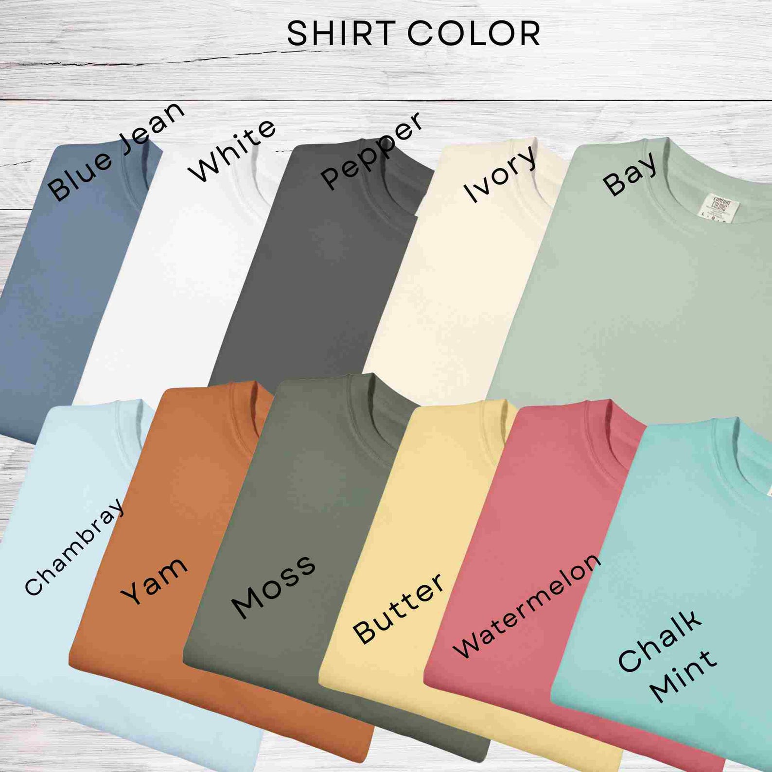 Custom fishing comfort colors tshirt for couple, Personalize fish partners t-shirt with year and initials - Moss, Small