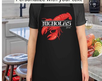 lobster personalized apron custom crawfish cook gift for dad, mother's day gift, birthday gift for her, Christmas gift, Father's day gift