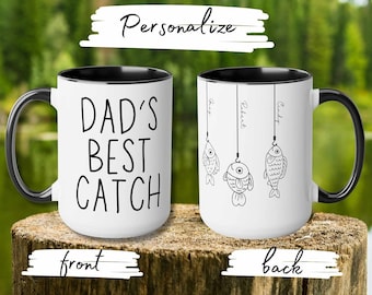 Dad's personalized mug, Dad personalized Christmas mug, Dad's personalized gift idea, Grandpa's birthday gift, father best Catch fish mug