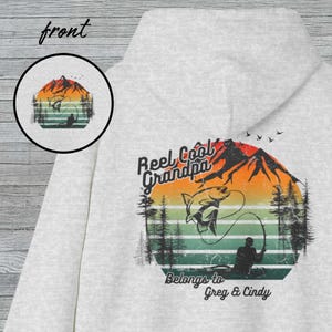 Custom Reel Cool Papa hoodie, personalize fishing hoodie gift for dad, fisherman sweater for husband, daddy sweatshirt from son daughter