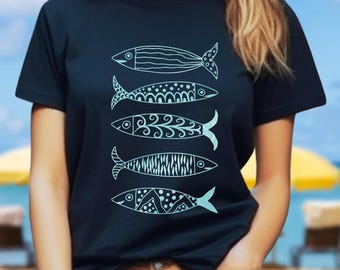 vintage fish t-shirt, retro fisher shirt, fishing shirt for her, ocean t-shirt, fishing tattoo shirt, fish aesthetic tee, fisherman gift