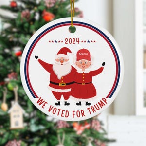 Trump 2024 Ornament, Patriotic Ornament, USA president ornament, Vote ornament, Donald Trump tree gift, republican Christmas gift, political