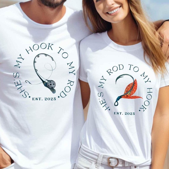Personalize couples fishing tshirt, wife husband fishing tee, Anniversary fishing shirt, mr mrs tee, Valentines matching fishing t-shirt