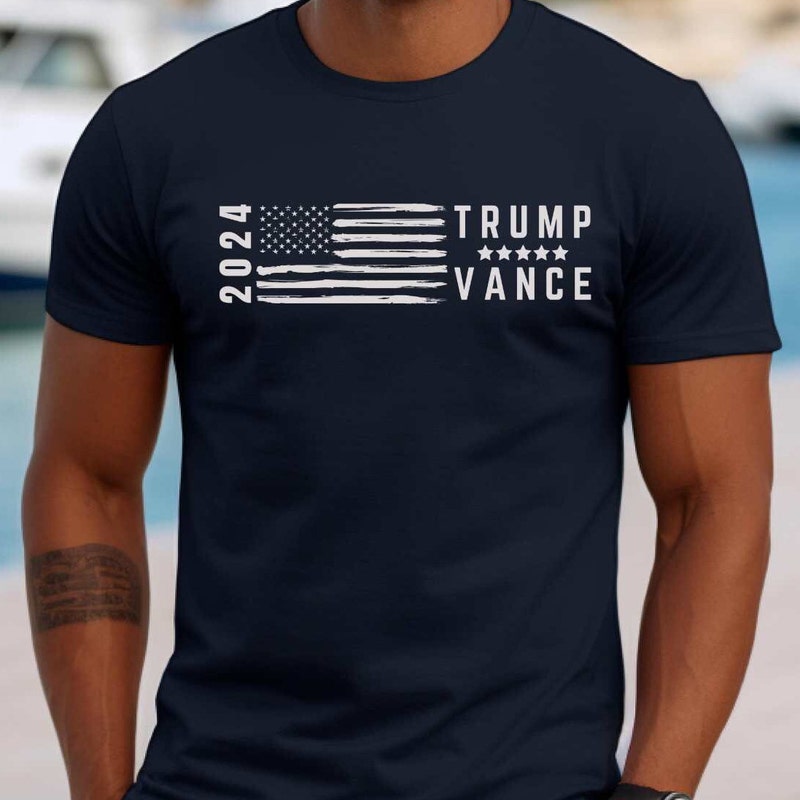 T-shirt Donald Trump & JD Vance élection 2024 – Collection MAGA, Modèle GTR06, Col Rond Manches Courtes