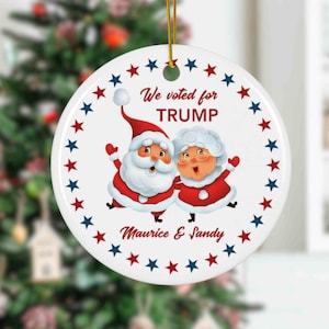 Personalize Trump Ornament, Patriotic Ornament, USA president ornament, Vote ornament, Donald Trump tree gift, republican Christmas gift