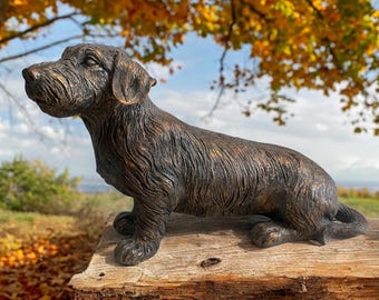 Wire Haired Dachshund Statue Garden Ornament Dachshund Yard Decor