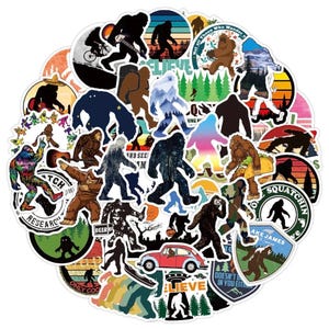50 Waterproof Bigfoot Stickers Yeti Stickers Bigfoot Accessories Sasquatch Decal