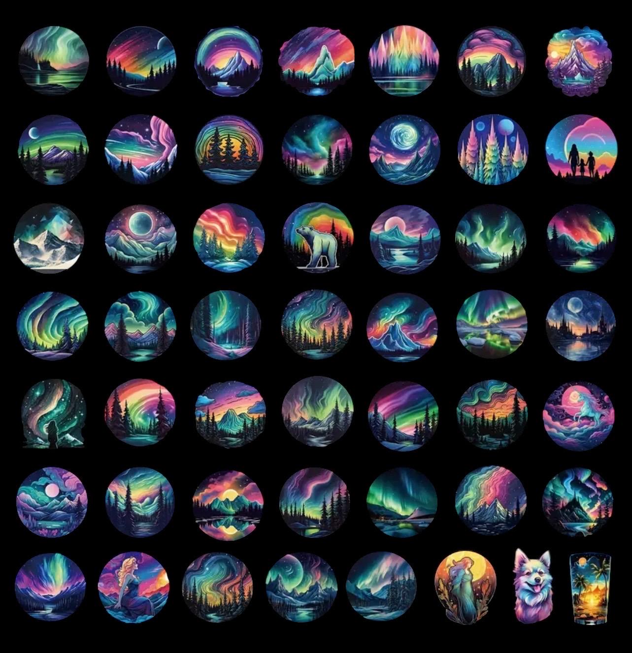 Kawaii Northern Lights Stickers Waterproof Aurora Laptop Decals - Etsy