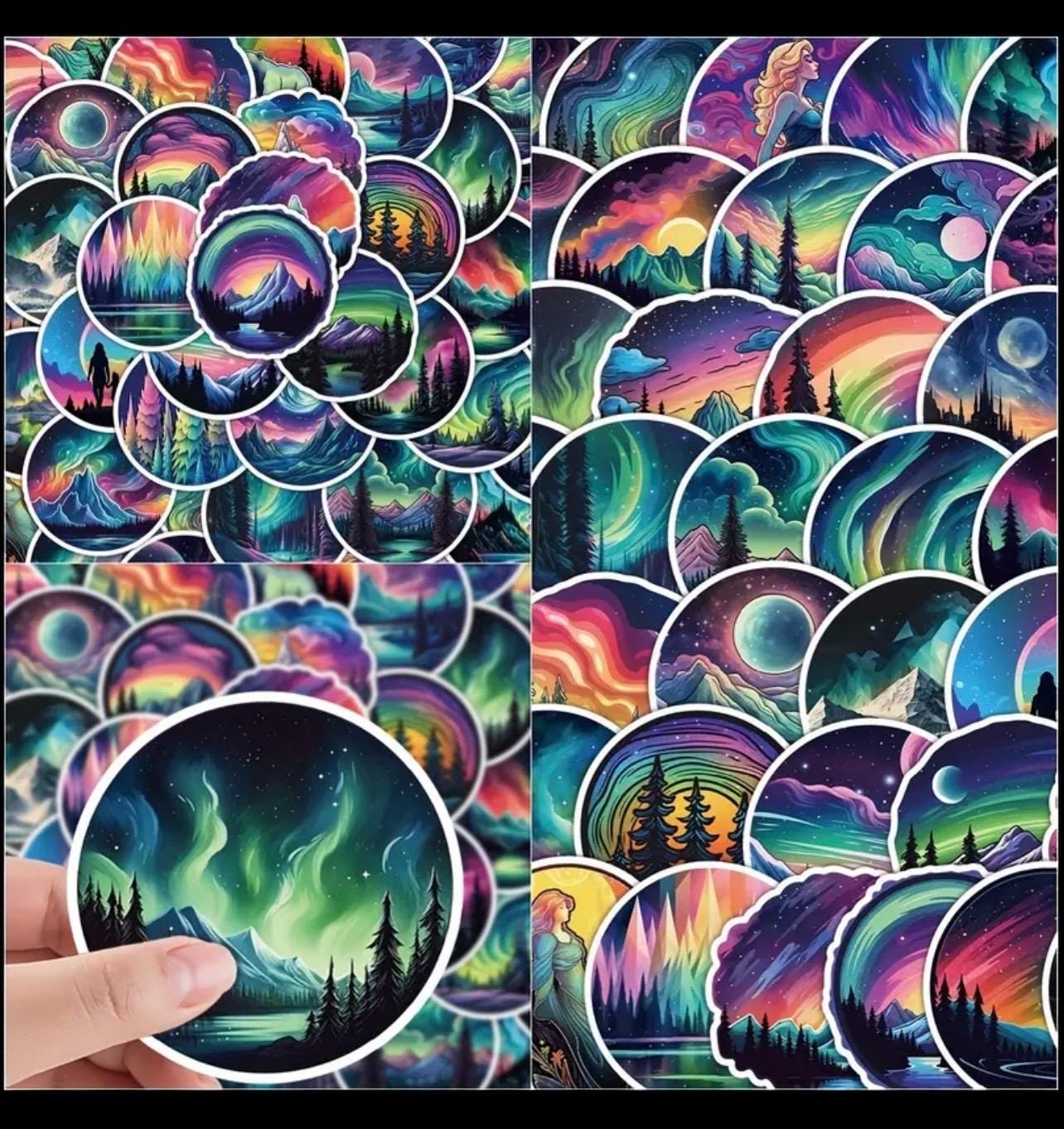 Kawaii Northern Lights Stickers Waterproof Aurora Laptop Decals - Etsy