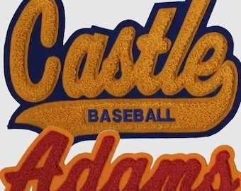 Custom Chenille Patches, Varsity Letterman Jacket Patches, Made To Order, Free Shipping, Chenille Letters, Chenille Number, Towel Patches,