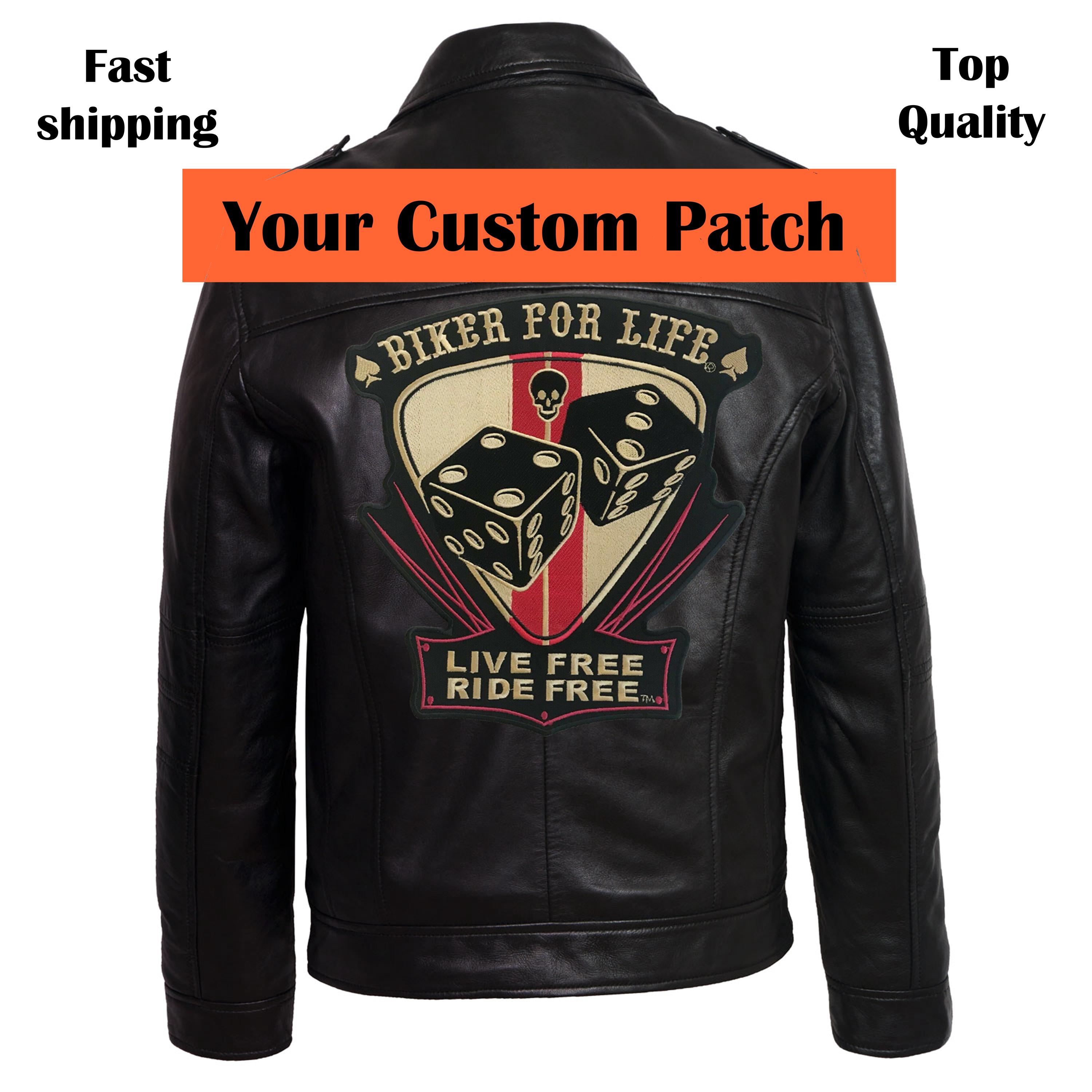 14" Large Embroidered Patch, Best For Jacket Back, Custom Biker Patches, Custom Jacket Patches