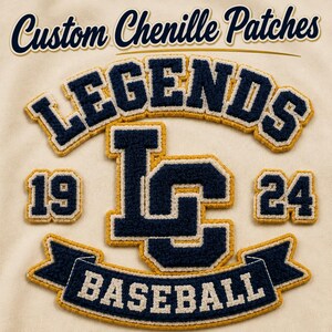 Custom Chenille Patch | Varsity Jacket, Letterman Coat, Towel, Wholesale Embroidery, Vintage Style Sports Patch