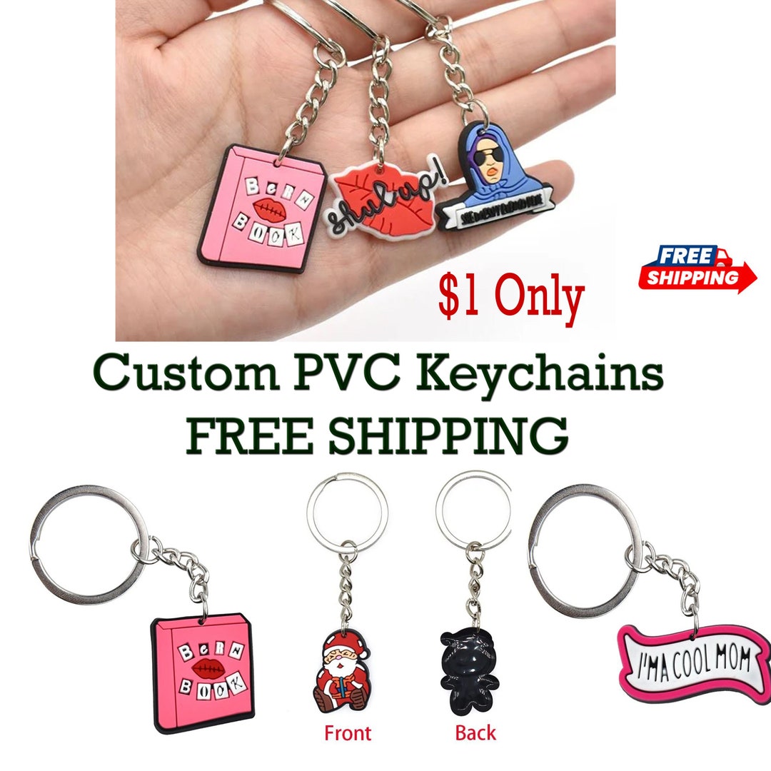 PVC Keychains, Free Shipping, Custom Made Pvc Keychain, Rubber Key Tags