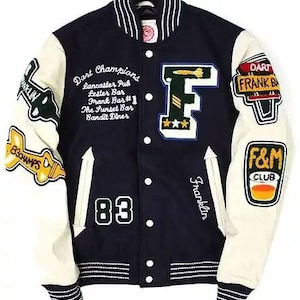 Custom Varsity Letterman Jacket, Wool Body, Cowhide Leather Sleeves