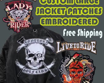 Custom Embroidered Jacket Patch, Large Biker Patches (up to 15