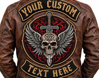 Large Custom Embroidered Patch - Logo Patch - Large Jacket Patches - Left Chest Patch iron on