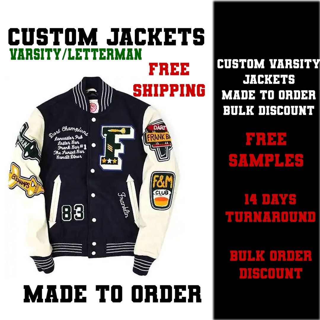 Design Your Own Varsity Letterman Jackets, Bride Jackets, Baseball Jackets, Free Shipping, Free