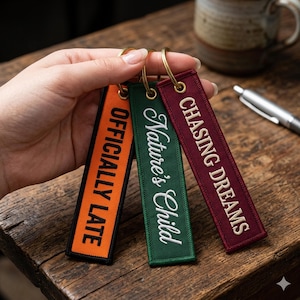 Custom Embroidered Keychains, Remove Before Flight Tags, Bulk Order Wholesale