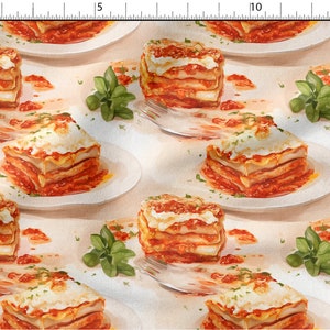 Lasagna Fabric -  Lasagna Printed Fabric Lasagna Cotton Linen Silk Fabric - Fabric By The Yard/Metre