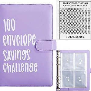 100 Envelopes Money Saving Challenge Binder, 100 Envelope Challenge Binder, Budget Book With Cash Envelopes, With Cash Envelopes