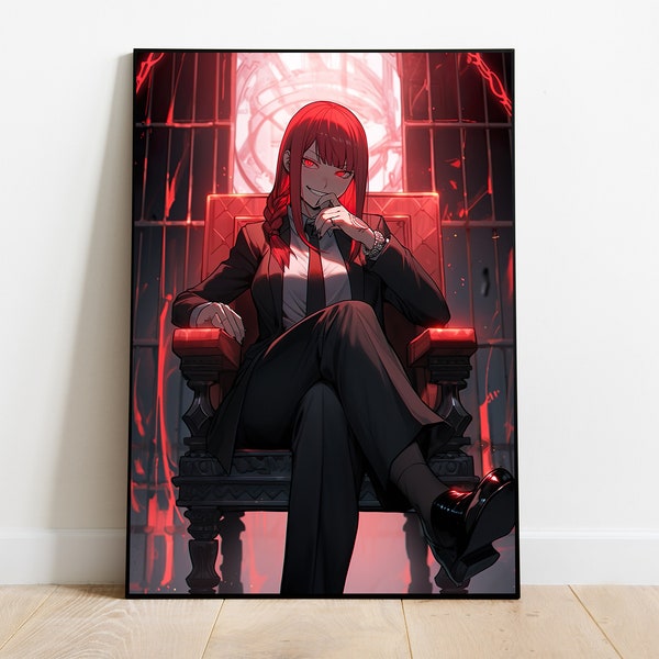 Makima Manga Poster Modern Design Print | High-Quality Wall Art & Instant Download - Chainsaw man