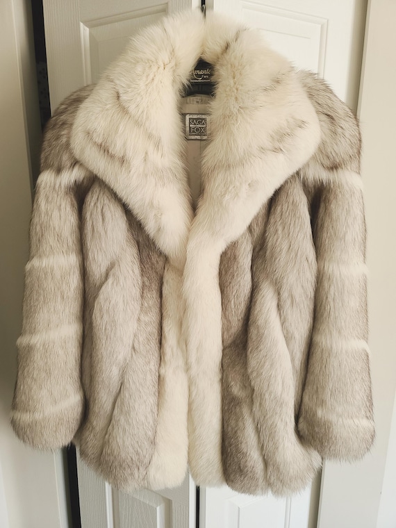Saga Fox Natural Blue Fox Fur Finland Coat Women s Medium s14 Clean Very Good Condition Vintage Etsy