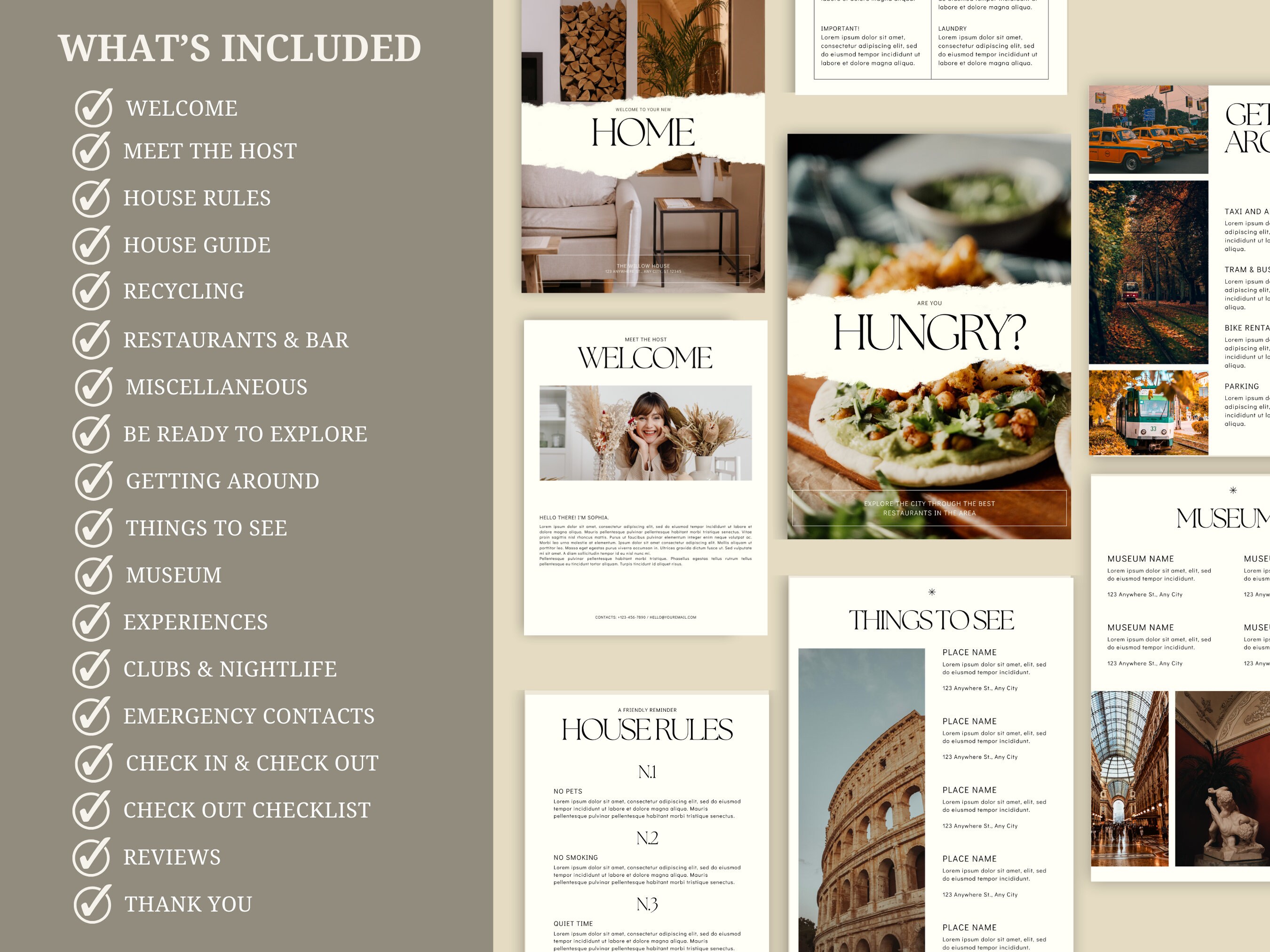 Modern Canva Airbnb Guidebook Template for Vacation Rentals House Host ...