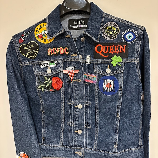 Metal Band Jean Jacket Etsy