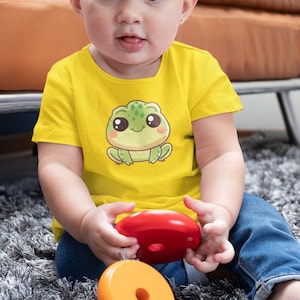Kinder Frosch Shirt - kawaii Frosch - Junge T-Shirt, Mädchen Top, helles Kurzarm T-Shirt - Kind, Kleinkind