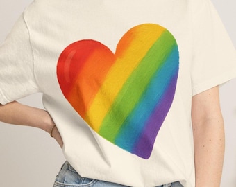 Love is Love Rainbow Heart Tee - Comfort Colors LGBTQ+ Pride Shirt