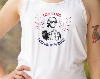 Grappige 4 juli-tanktop: comfortabele kleuren, patriottisch VS