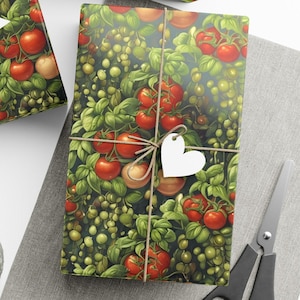 Tomato Harvest Wrapping Paper: Italian Garden Satin Gift Wrap