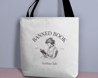 禁止された読書クラブのトートバッグ：レトロな読書愛好家へのギフト、ショッピングに再利用可能