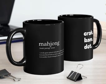 Mahjong Mug: Funny Definition, Crak Bam Dot - Gift for Mahjong Player