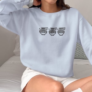 Ramen Bowl noodle shirt- Unisex Crewneck Sweatshirt- plus size